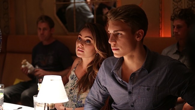 UNDATED - Scene from the film THE CANYONS. Left to Right: On The Canyons set with Amanda Brooks and Nolan Funk. Handout Photo Courtesy of Mongrel Media.