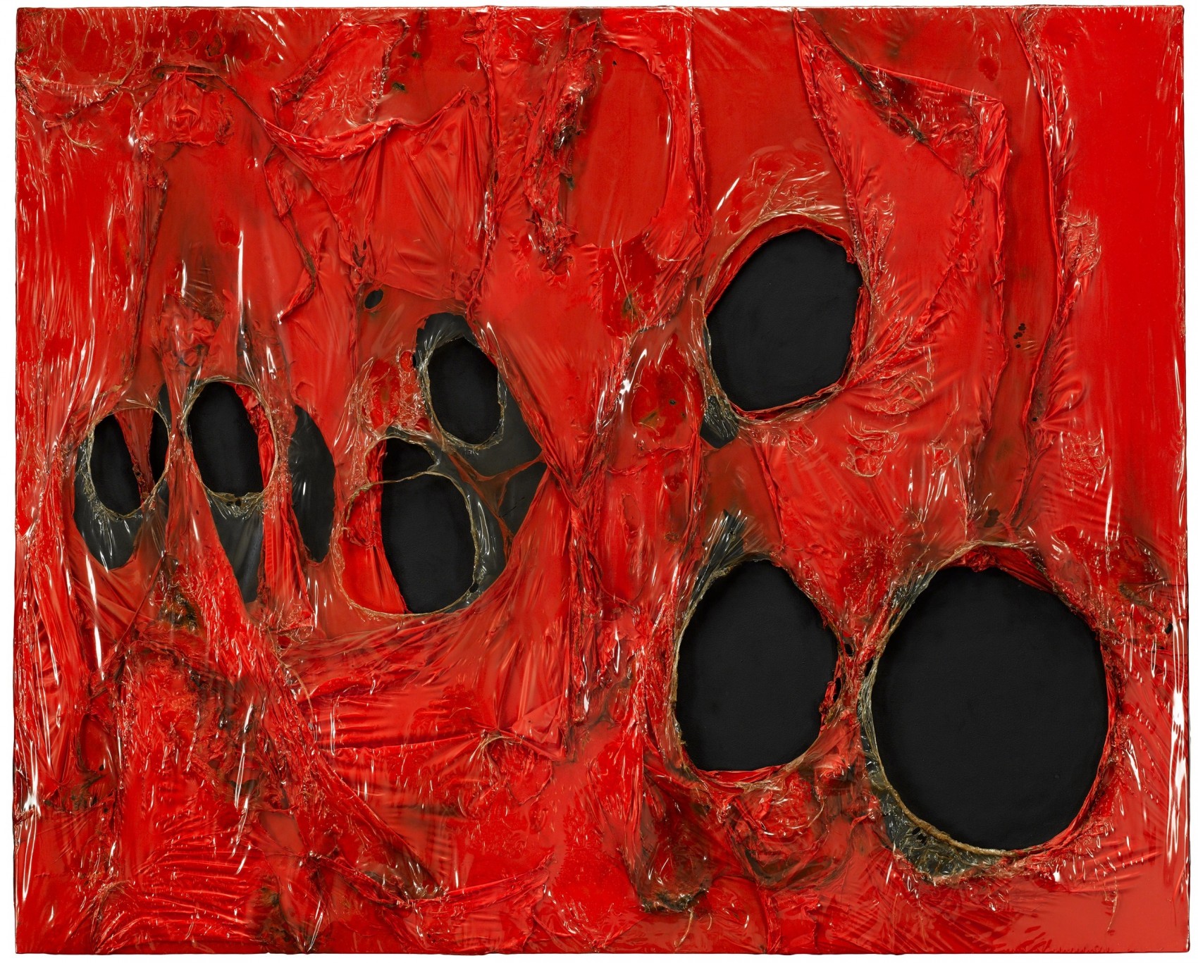 Alberto Burri Rosso Plastica 1963 ©Fondazione Burri